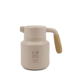 Thermoskan van gerecycled roestvrij staal met lekvrije deksel 1,2L kleur beige met afdrukgebied