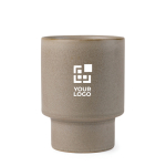 Mok van gerecycleerde klei met Scandinavisch design 300ml kleur beige met afdrukgebied