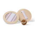 Houten spel met klittenbandbatjes en bal, inclusief tas kleur bruin