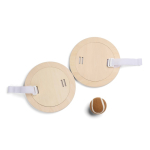 Houten spel met klittenbandbatjes en bal, inclusief tas kleur bruin tweede weergave