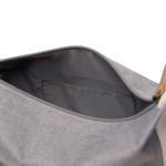 Toilettas van gerecycled polyester met binnenvak en handvat kleur grijs vierde weergave
