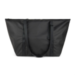 Weekendtas van gerecycled polyester met trolleyhoes kleur zwart tweede weergave
