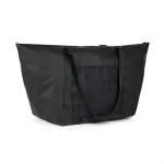 Weekendtas van gerecycled polyester met trolleyhoes kleur zwart derde weergave