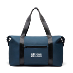Waterafstotende weekendtas met reisformaat kleur marineblauw met afdrukgebied
