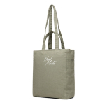 Tas met ritssluiting van gerecycled canvas met gewicht van 400 g/m² kleur groen weergave met logo