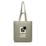 Tas met ritssluiting van gerecycled canvas met gewicht van 400 g/m² kleur groen met afdrukgebied