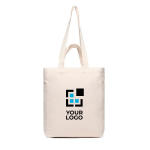 Tas met ritssluiting van gerecycled canvas met gewicht van 400 g/m² kleur gebroken wit met afdrukgebied