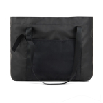 Grote tas van gerecycled polyester met interne en externe vakken kleur zwart