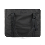 Grote tas van gerecycled polyester met interne en externe vakken kleur zwart tweede weergave