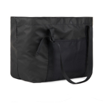 Grote tas van gerecycled polyester met interne en externe vakken kleur zwart derde weergave