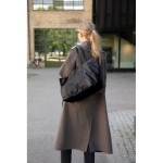 Grote tas van gerecycled polyester met interne en externe vakken kleur zwart sfeer weergave 2