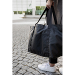 Grote tas van gerecycled polyester met interne en externe vakken kleur zwart sfeer weergave 4