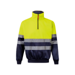 Extra grote fleece trui van polyester met logo 300 g/m² Velilla kleur geel tweede weergave