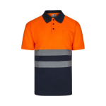 Werkpolo van polyester met birdseye-patroon 140 g/m² Velilla kleur oranje tweede weergave