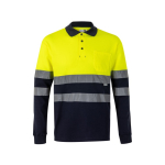 Werkpolo van piqué materiaal met lange mouwen 150 g/m² Velilla kleur geel tweede weergave