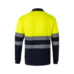 Werkpolo van piqué materiaal met lange mouwen 150 g/m² Velilla kleur geel