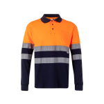 Werkpolo van piqué materiaal met lange mouwen 150 g/m² Velilla kleur oranje tweede weergave