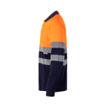 Werkpolo van piqué materiaal met lange mouwen 150 g/m² Velilla kleur oranje derde weergave