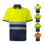 Tweekleurige werkpolo van piqué, korte mouw 150 g/m² Velilla diverse kleuren