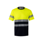 Tweekleurig werk shirt van piqué met logo 150 g/m² Velilla kleur geel tweede weergave