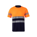 Tweekleurig werk shirt van piqué met logo 150 g/m² Velilla kleur oranje tweede weergave