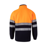 Tweekleurige fleece werkjas van polyester 280 g/m² Velilla kleur oranje