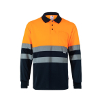 Werkpolo met lange mouwen en hoge zichtbaarheid 160 g/m² Velilla kleur oranje tweede weergave