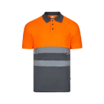 Werkpolo met korte mouwen en hoge zichtbaarheid 160 g/m² Velilla kleur oranje tweede weergave