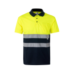 Werkpolo, tweekleurig, met logo, van polyester 160 g/m² Velilla kleur geel tweede weergave