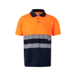Werkpolo, tweekleurig, met logo, van polyester 160 g/m² Velilla kleur oranje tweede weergave