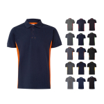 Werkpolo van piqué, tweekleurig, korte mouw 180 g/m² Velilla diverse kleuren