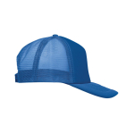 Baseballpet van polyester met foam versteviging 150 g/m² kleur koningsblauw zij aanzicht