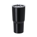 Roestvrijstalen beker met dubbele wand en dispenser, 580 ml kleur zwart  negende weergave