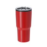 Roestvrijstalen beker met dubbele wand en dispenser, 580 ml kleur rood  negende weergave