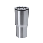 Roestvrijstalen beker met dubbele wand en dispenser, 580 ml kleur zilver  negende weergave