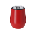 Roestvrijstalen thermobeker met transparant deksel, 330 ml kleur rood  negende weergave