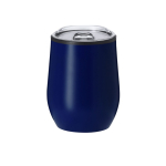 Roestvrijstalen thermobeker met transparant deksel, 330 ml kleur marineblauw  negende weergave