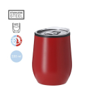 Roestvrijstalen thermobeker met transparant deksel, 330 ml