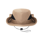 Safari-stijl polyester hoed met verstelbaar trekkoord kleur khaki  negende weergave