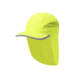 Fluorescerende verstelbare en ademende pet met achterflap kleur neon geel  negende weergave