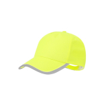 Fluorescerende kinderpet van polyester met klittenbandsluiting kleur neon geel  negende weergave
