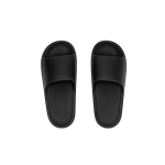 Eénkleurige slippers met brede band over de wreef kleur zwart  negende weergave