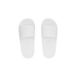 Eénkleurige slippers met brede band over de wreef kleur wit  negende weergave