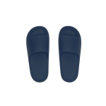 Eénkleurige slippers met brede band over de wreef kleur marineblauw  negende weergave