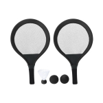 Set van 2 rackets met 2 bijpassende ballen en een veer voor buiten kleur zwart  negende weergave