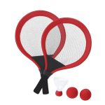 Set van 2 rackets met 2 bijpassende ballen en een veer voor buiten