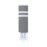 Dunne katoenen en polyester pareo met strepen, 150 g/m² kleur grijs  negende weergave