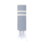 Dunne katoenen en polyester pareo met strepen, 150 g/m² kleur lichtblauw  negende weergave