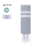 Dunne katoenen en polyester pareo met strepen, 150 g/m²
