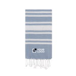 Dunne katoenen en polyester pareo met strepen, 150 g/m² met jouw bedrukking